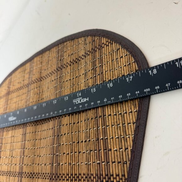 Woven Tan Bamboo Trapezoid Placemats Rustic Farmhouse Kitchen Table Mats - Picture 9 of 13